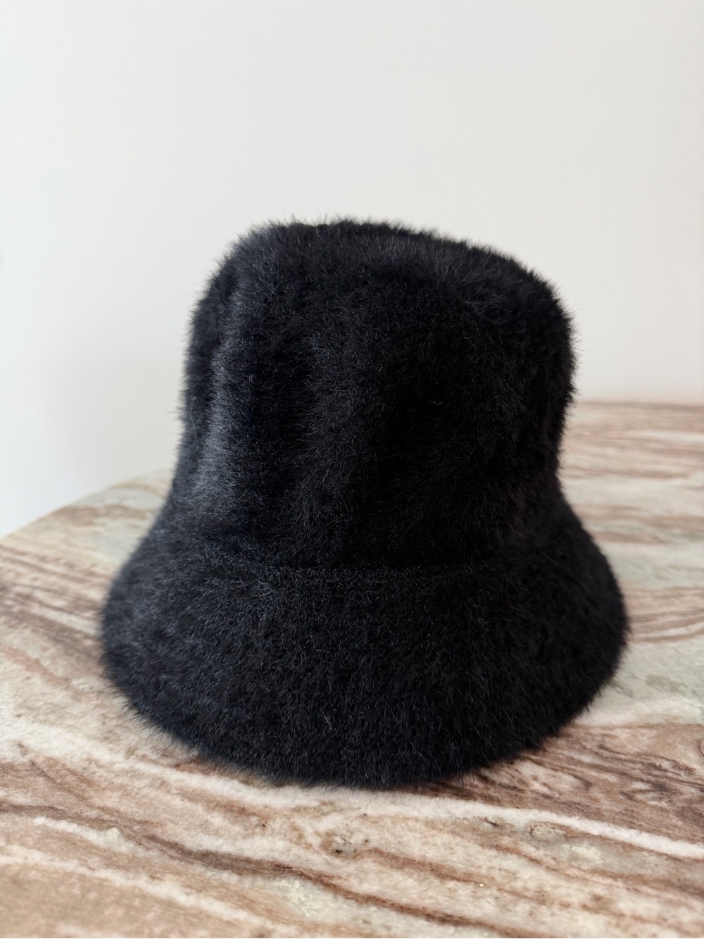Urban Outfitters Black Fuzzy Bucket Hat